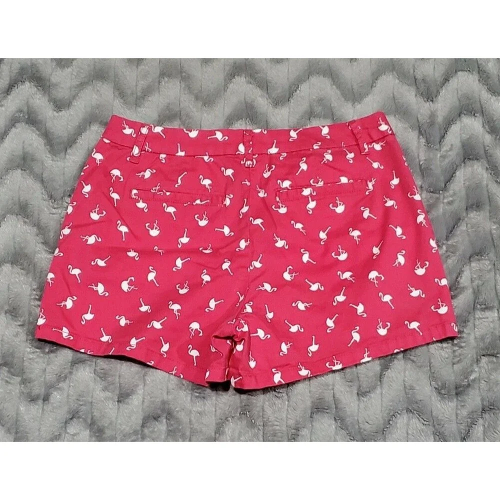 Elle Womens Size 6 Pink Flamingo Bird Walking Shorts